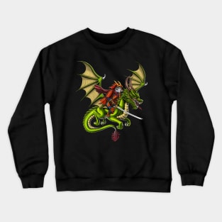 Japanese Samurai Cat Riding Dragon Crewneck Sweatshirt